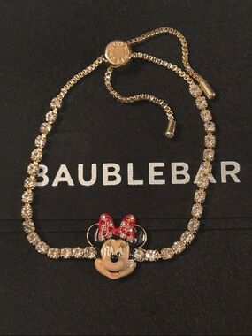Baublebar Minnie Rhinestone Adjustable Bracelet NWT
